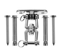 HAKIDZEL 1juego Gancho para Columpio de Hamaca de Acero Inoxidable Fijación Resistente y Giratoria Kit de Gancho para Colgar Exterior Uso para Sillas Colgantes y Columpios