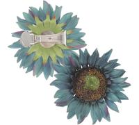 HAKIDZEL 2 Abrazaderas para Cortinas Forma de Girasol Sujetador Firme sin Herramientas Clip para Encuadernar Cortinas de Metal y Tela de Seda para Sala o Dormitorio