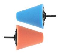 HAKIDZEL 2 Piezas Almohadillas de Pulido para Pulidora de Automóviles, Esponja de Pulido Cónica Azul y Naranja, Accesorio para Taladro para Pulir y Abrillantar Ruedas de Coche, Kit