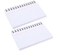 HAKIDZEL 2 Piezas Tarjetas de Repaso en Color Blanco con Diseño en Espiral y Papel Organizar y Mantener las Páginas Planas, Ideales para Estudiantes y Uso en Mochila Escolar