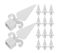 HAKIDZEL 20 Piezas Remates de Valla Punta Lanza de Plástico Blanco para Postes, Accesorio de Decoración Exterior, Protección contra Robo y Vandalismo, Adecuado para Jardín y Cerco