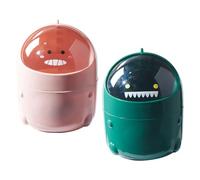 HAKIDZEL 2piezas Mini Papelera Escritorio con Tapa Giratoria Plástico Resistente Basura Oficina Hogar Forma Dinosaurio Contenedor Compacto para Mesa