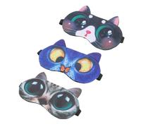 HAKIDZEL 3 Máscaras para Dormir con Diseño de Peluche, Suaves y Cómodas para Bloquear la Luz y Descansar Bien Noche