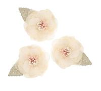 HAKIDZEL 3 Pinzas Pelo Flores de Gasa de Seda Beige para Niñas, Accesorios Delicados que No Dañan el Cabello, Perfectos para Fiestas y Vuelta al Cole