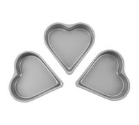 HAKIDZEL 3piezas Molde para Tartas Corazón Acero Carbono Antiadherente Pequeño para Mini Pasteles Multiusos con Alta Conductividad Térmica y Fácil Desmoldeo