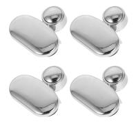 HAKIDZEL 4 Abrazaderas de Fijación de Vidrio de Aleación de Zinc Resistentes para Espejos de Pared en Color Plata, Ideales para Bricolaje y Decoración del Hogar