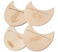 HAKIDZEL 4 Piezas Expositor de Tarjetas y Soporte de Madera para Tarot Beige, Base de Madera, Efecto Decorativo, para Escritorio y Adivinación
