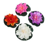 HAKIDZEL 4 Piezas Flores Flotantes Artificiales Realistas de Eva para Decoración Piscina Jardín Boda Interiores y Exteriores