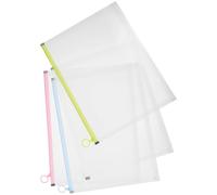 HAKIDZEL 4 Sobres Gran Capacidad de Plástico Pp Transparente para Documentos A4 para Resistentes y No se Deforman, Ideales para Oficina y Hogar