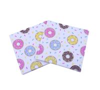HAKIDZEL 40 Servilletas de Papel Diseño de Donuts y Galletas, Absorción Alta y Calidad, Ideales para Fiestas y Uso Diario Estampado Colorido