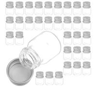 HAKIDZEL 48 Botellas de Vidrio Reutilizables de 5ml con Tapa de Aluminio, Frascos Sellados para Almacenamiento Fácil y Uso Multipropósito en Arte y Viajes