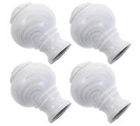 HAKIDZEL 4piezas Accesorios para Cortinas de Ventana Tapas Finales de Barra de Cortina de Plástico Duradero Decoración Final Compatible con Varios Estilos para Salón Dormitorio Comedor