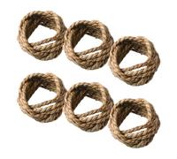 HAKIDZEL 6 Anillos para Servilletas de Paja Tejida, Porta Servilletas Decorativos y Elegantes, Ideales para Banquetes, Hechos