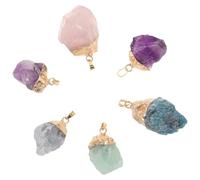 HAKIDZEL 6 Colgantes de Piedra Natural de Cuarzo Cristalino con Forma Irregular para Hacer Joyería, Ideales para Collares y Pendientes, Pack de 6 Piezas