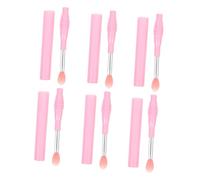 HAKIDZEL 6 piezas Cepillos de Labios de Silicona con Tapa Aplicadores de Brillo y Lápiz Labial de Reutilizables para Maquillaje Profesional y Diario Portátiles y Fáciles de Limpiar