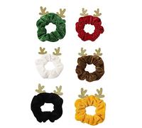 HAKIDZEL 6piezas Coletero De Terciopelo De Alce Anillos Pelo Navideños Cuerdas Elásticas Pelo Accesorio Otoño Invierno