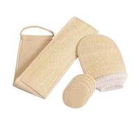 HAKIDZEL 6piezas Esponjas De Luffa Natural Para Baño Set Exfoliante Guante Faja Para Espalda y Rodajas De Luffa Para Cuidado Piel y Spa