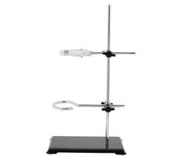 HAKIDZEL Abrazadera de tubo ajustable de hierro con base cuadrada negra para setups experimentales en laboratorios de química