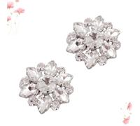 HAKIDZEL Adorno de Piedras Brillantes para Zapatos Mujer, Gemas de Imitación, Embellecedor Instantáneo Plateado para Sandalias y Zapatos en Aniversarios o Fiestas