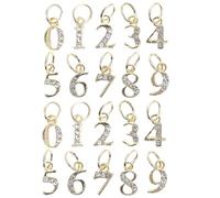 HAKIDZEL Adornos para Uñas Metálicos Números 0-9 Dorados 20 Piezas Extraíbles para Arte de Uñas y Decoración Personalizada Accesorios Resistentes para Manicura y Suministros de Nail Art