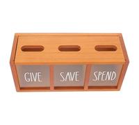 HAKIDZEL Alcancía de Madera con Ventana Transparente - Portamonedas para cumpleaños y recaudación de Fondos - Enseña hábitos de Ahorro a niños y niñas - Decoración para el lavadero