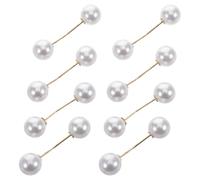 HAKIDZEL Alfileres para Ropa de Mujer, 8 Piezas Cierre Seguro y Perlas Claras, Pequeños Imperdibles de Aleación de Zinc, para Camisas y Complementos de Moda