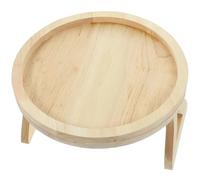 HAKIDZEL Bandeja de Sofá Plegable de Madera Patas de Clip, Mesa Auxiliar Redonda Multifunción para Comer y Colocar Postres, Portavasos Integrado, Adecuado para Salón y Cama