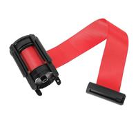 HAKIDZEL Barrera Retráctil de Seguridad Cinturón de 3 Metros, Poste Cabeza Protectora, Cinta Extensible Roja para Control de Acceso Industrial y Señalización de Precaución