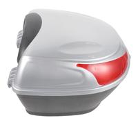 HAKIDZEL Baúl Trasero para Motocicleta y Scooter de Carcasa Dura, Caja de Equipaje Cerradura de Seguridad, Gran Capacidad, Color Plateado, Compatible para Vehículos Eléctricos y Motos,