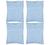 HAKIDZEL Bolsas Purificadoras de Aire Domésticas de Carbón Activo de Bambú 4 Pcs Azul Absorbentes de Olores para Interiores Desodorantes Naturales para Armarios Coches y Zapatos
