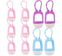 HAKIDZEL Botella Vacía con Tapa de Silicona 30ml, Set de 7 Piezas Portátiles para Viaje y Uso Sanitario, con Mosquetón para Colgar en Mochilas y Llaveros Color Aleatorio