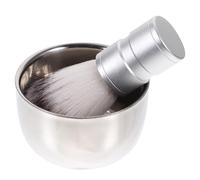 HAKIDZEL Brocha de Afeitar con Cuenco de Acero Inoxidable Plata de Nylon Suaviza y Levanta el Vello Facial Color Aleatorio para Afeitado Tradicional en Húmedo
