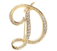 HAKIDZEL Broche y Fácil de Usar Dorado Inicial Creativa para Mujer de Aleación Diseño Único Adecuado para Fiestas y Bodas