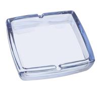 HAKIDZEL Cenicero de cristal ámbar grande con diseño transparente y bordes suaves, ideal para uso en oficina y reuniones en interiores