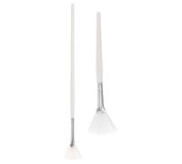 HAKIDZEL Cepillo Facial de Belleza en Abanico 2piezas de Material Sintético Mango de Madera, Adecuado para Aplicar Mascarillas en Áreas Grandes y Pequeñas del Rostro