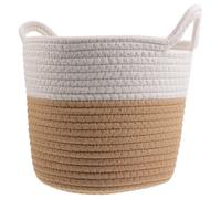 HAKIDZEL Cesta Tejida Grande de Cuerda de Algodón Diseño Rústico Adecuado para Organización Sencilla y Textura de Tejido Manual para Plantas de Interior y Almacenamiento