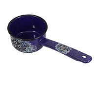 HAKIDZEL Cucharón Multifuncional de Cocina Esmaltado Azul Mango Largo, Cucharón de Agua Vintage para Hogar, Restaurante y Jardinería, Utensilio Portátil para Sopa y Cacerola de Leche