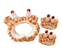 HAKIDZEL Diadema de Spa para Niñas Diseño de Jirafa, Felpa Cómoda y Funcional para Evitar Agua Baje Brazos, Adecuado para Maquillaje y Lavado Facial