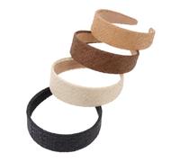 HAKIDZEL Diademas De Rafia 4 Piezas Tamaño Único Para Mujer, Bandas Decorativas Aros Cabello, Ligeras y Cómodas, Ideales Para Deporte, Playa y Uso Diario