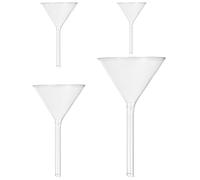 HAKIDZEL Embudo de Vidrio de Cuello Corto 4 Piezas para Laboratorio Alta Resistencia Térmica y Mecánica, Adecuado para Transferir Líquidos en Análisis Químicos