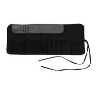 HAKIDZEL Estuche Organizador para Brochas de Maquillaje Bolsa Portátil Enrollable Resistente al Agua para Viaje y Uso Diario Gran Capacidad Color Negro
