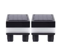 HAKIDZEL Farolas Solares para Postes de Cerca, 2 Piezas, Luz Cuadrada Gris, Resistente al Agua Ip55, Luz Exterior para Jardín y Terraza, Luces Solares para Postes de Madera, Iluminación