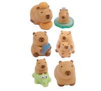 HAKIDZEL Figura Capibara Pequeña de Resina en Miniatura para Decoración de Paisaje y Fiesta, Diseño Compacto y Apariencia Adorable para Colección Personal
