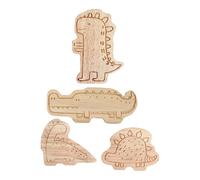 HAKIDZEL Ganchos Adhesivos de Madera Diseño Autoadhesivo Forma de Dinosaurio para Colgar en Pared y Superficie Lisa Paquete de 4 Piezas Adecuado para Habitación Infantil y Guardería