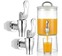 HAKIDZEL Grifo para Dispensador de Bebidas 2 Piezas Color Plata, Válvula para Jarra de Vino y Dispensadores de Agua, Diámetro del Orificio 16-22 MM, Diseñado para Eventos y Uso Frecuente