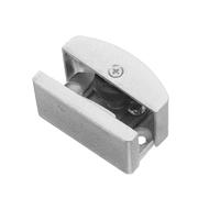 HAKIDZEL Guía de Puerta Corredera de Aluminio Tope Plateado para Vidrio de 5-14 MM, Montaje en Suelo, Función Antioscilación, Adecuado para Mamparas de Ducha y Oficinas