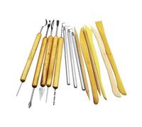 HAKIDZEL Herramientas para Esculpir Arcilla de Doble Cara, Ligeras, de Metal y Madera 14 Piezas Varios estilos Ideales para Modelar y Tallar en Joyería y Escultura Varios estilos