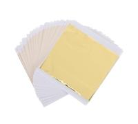 HAKIDZEL Hojas de Papel de Aluminio Dorado de Imitación Efecto Brillante 50 de 8x8,5cm para Manualidades Adecuado para Enmarcar Cuadros y Decorar Estatuas