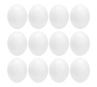 HAKIDZEL Huevos de imitación Blancos, 12 Piezas Resistentes de plástico para simulación de entornos Naturales en jaulas de Loros y pájaros Finches