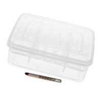 HAKIDZEL Incubadora de Reptiles Caja para Incubar Huevos de Tortugas y Serpientes 16 Compartimentos de Plástico Blanco y Termómetro Cubierta Transparente Reutilizable